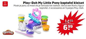 Aanbiedingen Play-doh my little pony kaptafel kleiset - Play-Doh - Geldig van 03/10/2017 tot 15/10/2017 bij Trekpleister