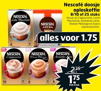 Aanbiedingen Nescafé doosje oploskoffie - Nescafe - Geldig van 03/10/2017 tot 15/10/2017 bij Trekpleister