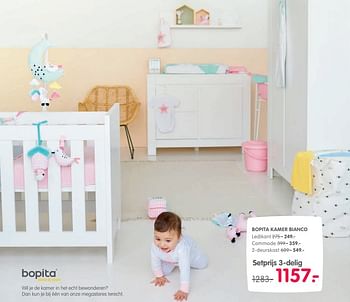 Aanbiedingen Bopita kamer bianco setprijs 3-delig - Bopita - Geldig van 03/10/2017 tot 29/10/2017 bij Prenatal