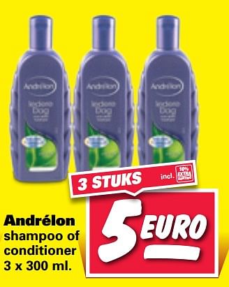 Aanbiedingen Andrélon shampoo of conditioner - Andrelon - Geldig van 03/10/2017 tot 08/10/2017 bij Nettorama