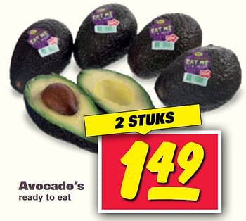 Aanbiedingen Avocado`s ready to eat - Eat Me - Geldig van 03/10/2017 tot 08/10/2017 bij Nettorama