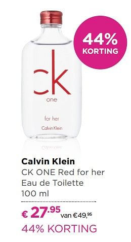 Aanbiedingen Calvin klein ck one red for her eau de toilette - Calvin Klein - Geldig van 03/10/2017 tot 22/10/2017 bij Ici Paris XL