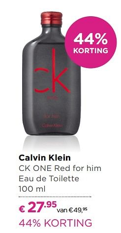 Aanbiedingen Calvin klein ck one red for him eau de toilette - Calvin Klein - Geldig van 03/10/2017 tot 22/10/2017 bij Ici Paris XL