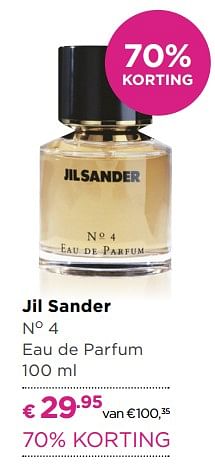 Aanbiedingen Jil sander no 4 eau de parfum - Jil Sander - Geldig van 03/10/2017 tot 22/10/2017 bij Ici Paris XL