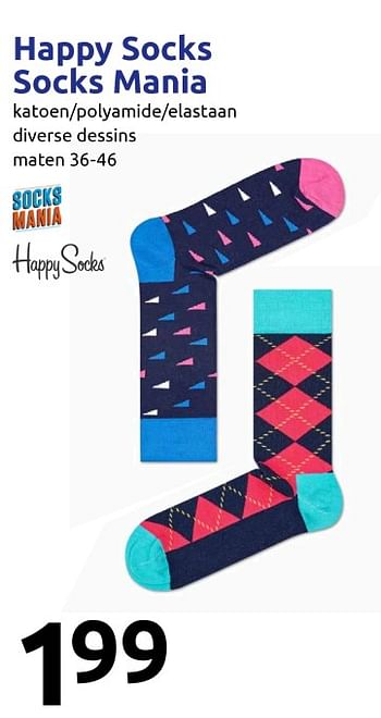 Aanbiedingen Happy socks socks mania - Happy - Geldig van 05/10/2017 tot 10/10/2017 bij Action