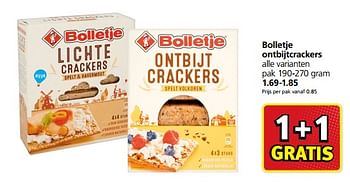 Aanbiedingen Bolletje ontbijtcrackers - Bolletje - Geldig van 09/10/2017 tot 15/10/2017 bij Jan Linders