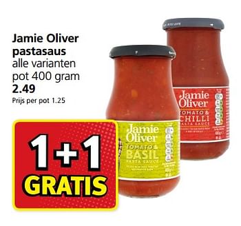 Aanbiedingen Jamie oliver pastasaus - Jamie Oliver - Geldig van 09/10/2017 tot 15/10/2017 bij Jan Linders