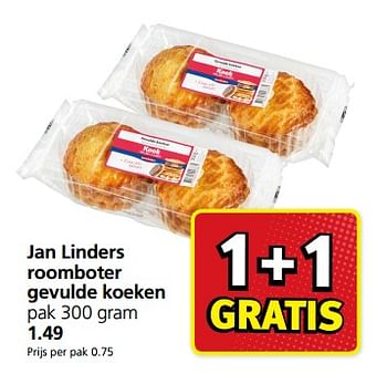 Aanbiedingen Jan linders roomboter gevulde koeken - Huismerk - Jan Linders - Geldig van 09/10/2017 tot 15/10/2017 bij Jan Linders