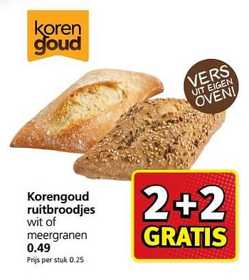 Aanbiedingen Korengoud ruitbroodjes - Korengoud - Geldig van 09/10/2017 tot 15/10/2017 bij Jan Linders