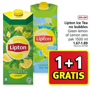 Aanbiedingen Lipton ice tea no bubbles - Lipton - Geldig van 09/10/2017 tot 15/10/2017 bij Jan Linders