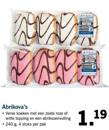 Aanbiedingen Abrikova`s - Huismerk - Lidl - Geldig van 09/10/2017 tot 15/10/2017 bij Lidl