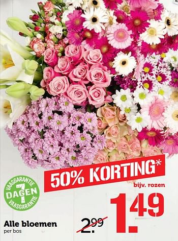 Aanbiedingen Alle bloemen - Huismerk - Coop - Geldig van 09/10/2017 tot 15/10/2017 bij Coop