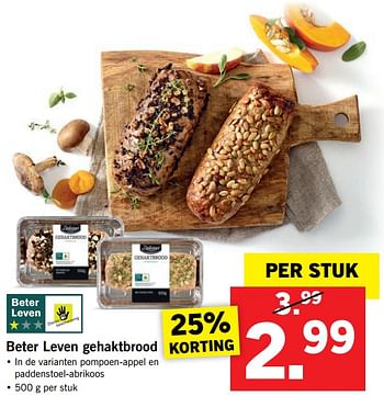 Aanbiedingen Beter leven gehaktbrood - Huismerk - Lidl - Geldig van 09/10/2017 tot 15/10/2017 bij Lidl