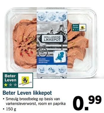 Aanbiedingen Beter leven likkepot - Huismerk - Lidl - Geldig van 09/10/2017 tot 15/10/2017 bij Lidl