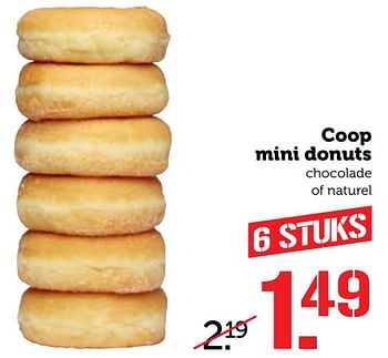 Aanbiedingen Coop mini donuts - Huismerk - Coop - Geldig van 09/10/2017 tot 15/10/2017 bij Coop