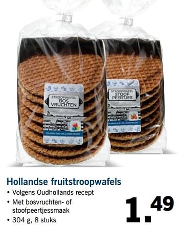 Aanbiedingen Hollandse fruitstroopwafels - Huismerk - Lidl - Geldig van 09/10/2017 tot 15/10/2017 bij Lidl