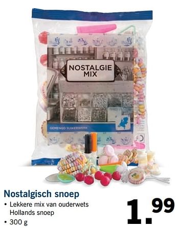 Aanbiedingen Nostalgisch snoep - Huismerk - Lidl - Geldig van 09/10/2017 tot 15/10/2017 bij Lidl