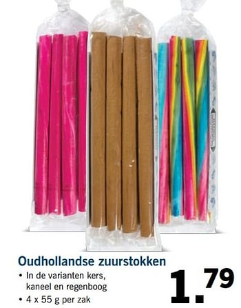 Aanbiedingen Oudhollandse zuurstokken - Huismerk - Lidl - Geldig van 09/10/2017 tot 15/10/2017 bij Lidl