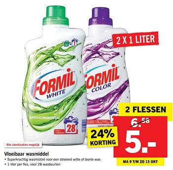Aanbiedingen Vloeibaar wasmiddel - Formil - Geldig van 09/10/2017 tot 15/10/2017 bij Lidl