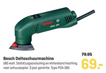 Aanbiedingen Bosch deltaschuurmachine pda 180 - Bosch - Geldig van 02/10/2017 tot 15/10/2017 bij Multimate