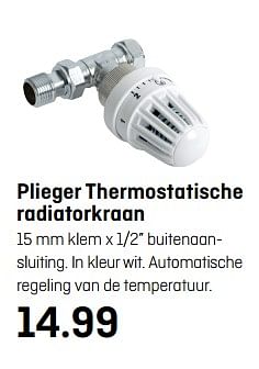 Aanbiedingen Plieger thermostatische radiatorkraan - Plieger - Geldig van 02/10/2017 tot 15/10/2017 bij Multimate