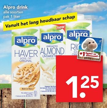 Aanbiedingen Alpro drink - Alpro Soya - Geldig van 08/10/2017 tot 14/10/2017 bij Deen Supermarkten