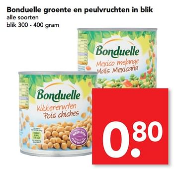 Aanbiedingen Bonduelle groente en peulvruchten in blik - Bonduelle - Geldig van 08/10/2017 tot 14/10/2017 bij Deen Supermarkten
