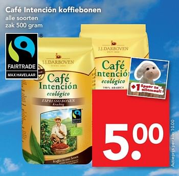 Aanbiedingen Café intención koffiebonen - CafÃ© IntenciÃ³n - Geldig van 08/10/2017 tot 14/10/2017 bij Deen Supermarkten