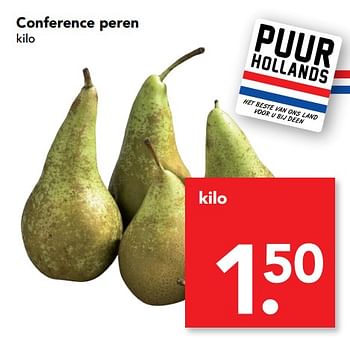 Aanbiedingen Conference peren - Huismerk deen supermarkt - Geldig van 08/10/2017 tot 14/10/2017 bij Deen Supermarkten