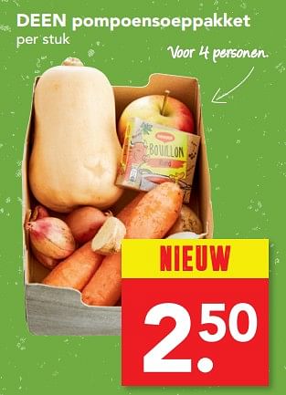 Aanbiedingen Deen pompoensoeppakket - Huismerk deen supermarkt - Geldig van 08/10/2017 tot 14/10/2017 bij Deen Supermarkten
