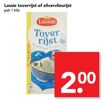 Aanbiedingen Lassie toverrijst of zilvervliesrijst - Lassie - Geldig van 08/10/2017 tot 14/10/2017 bij Deen Supermarkten