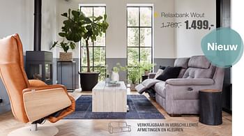 Aanbiedingen Relaxbank wout - Huismerk - Goossens - Geldig van 04/10/2017 tot 15/10/2017 bij Goossens Wonen & Slapen