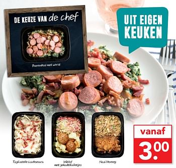 Aanbiedingen Tagliatelle carbonara - Huismerk deen supermarkt - Geldig van 08/10/2017 tot 14/10/2017 bij Deen Supermarkten