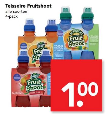 Aanbiedingen Teisseire fruitshoot - Teisseire - Geldig van 08/10/2017 tot 14/10/2017 bij Deen Supermarkten