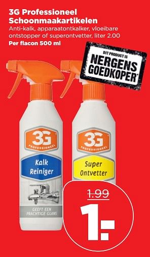 Aanbiedingen 3g professioneel schoonmaakartikelen - 3G - Geldig van 08/10/2017 tot 14/10/2017 bij Plus