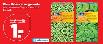 Aanbiedingen Bio+ vriesverse groente - Bio+ - Geldig van 08/10/2017 tot 14/10/2017 bij Plus