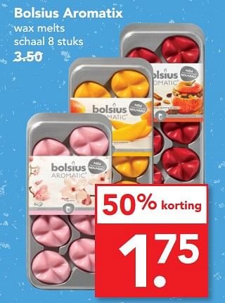 Aanbiedingen Bolsius aromatix - Bolsius - Geldig van 08/10/2017 tot 14/10/2017 bij Deen Supermarkten