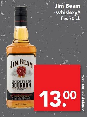 Aanbiedingen Jim beam whiskey - Jim Beam - Geldig van 08/10/2017 tot 14/10/2017 bij Deen Supermarkten