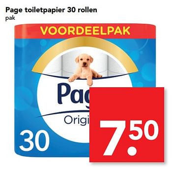 Aanbiedingen Page toiletpapier 30 rollen - Page - Geldig van 08/10/2017 tot 14/10/2017 bij Deen Supermarkten