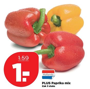 Aanbiedingen Plus paprika mix - Huismerk - Plus - Geldig van 08/10/2017 tot 14/10/2017 bij Plus