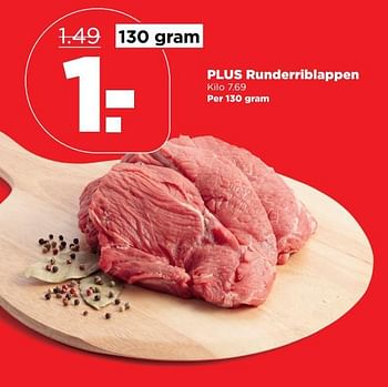 Aanbiedingen Plus runderriblappen - Huismerk - Plus - Geldig van 08/10/2017 tot 14/10/2017 bij Plus