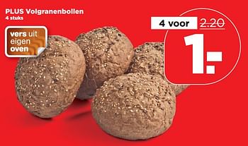 Aanbiedingen Plus volgranenbollen - Huismerk - Plus - Geldig van 08/10/2017 tot 14/10/2017 bij Plus