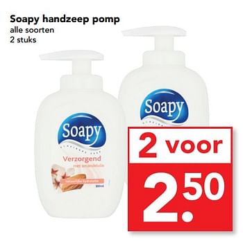 Aanbiedingen Soapy handzeep pomp - Soapy - Geldig van 08/10/2017 tot 14/10/2017 bij Deen Supermarkten