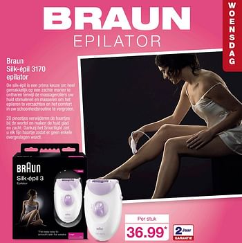 Aanbiedingen Braun silk-épil 3170 epilator - Braun - Geldig van 09/10/2017 tot 15/10/2017 bij Aldi