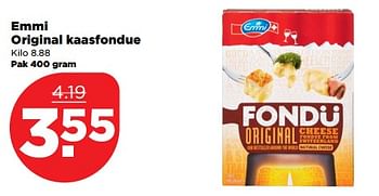 Aanbiedingen Emmi original kaasfondue - Emmi - Geldig van 08/10/2017 tot 14/10/2017 bij Plus