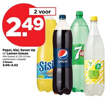 Aanbiedingen Pepsi, sisi, seven up of lemon lemon - Huismerk - Plus - Geldig van 08/10/2017 tot 14/10/2017 bij Plus