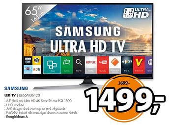 Aanbiedingen Samsung led tv ue65mu6120 - Samsung - Geldig van 08/10/2017 tot 15/10/2017 bij Expert