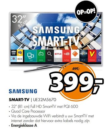 Aanbiedingen Samsung smart-tv ue32m5670 - Samsung - Geldig van 08/10/2017 tot 15/10/2017 bij Expert