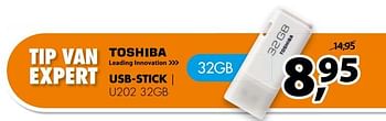 Aanbiedingen Usb-stick u202 32gb - Toshiba - Geldig van 08/10/2017 tot 15/10/2017 bij Expert