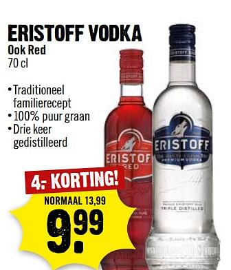 Aanbiedingen Eristoff vodka - Eristoff - Geldig van 08/10/2017 tot 14/10/2017 bij Dirk III